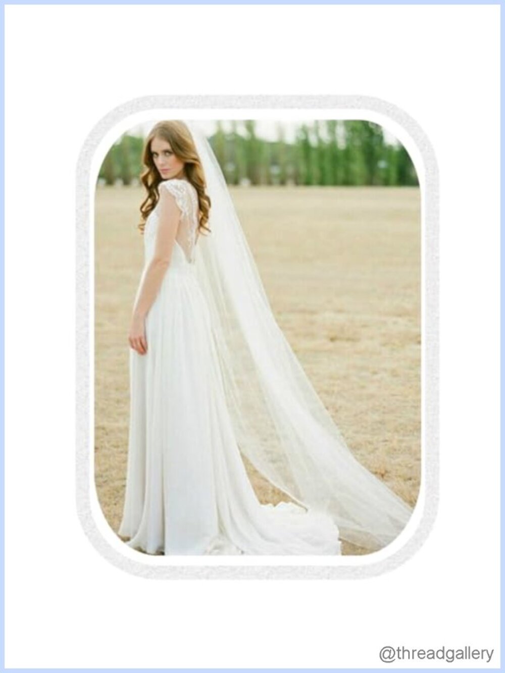 Cathedral Wedding Veil 1 Tier Drop Veil with Hair Comb 118 Inches